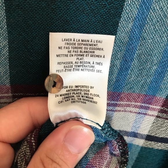 Anthropologie Akemi & Kin Lucie Plaid Green Tunic - Picture 9 of 9